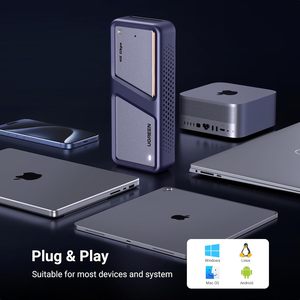 Ugregreen 40Gbps M.2 NVMe Enclosure พร้อมพัดลมระบายความร้อน, SSD Enclosure Anti-DROP สำหรับ MacBook, อะลูมิเนียม M.2 Enclosure รองรับ m/b + M KEY - Product Image 6