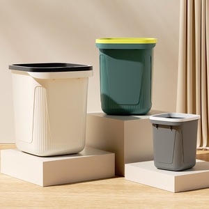 Grande capacidade Multi-Funcional lixo plástico Modular lata com anel acessório Recipiente de lixo plástico em forma de quadrado