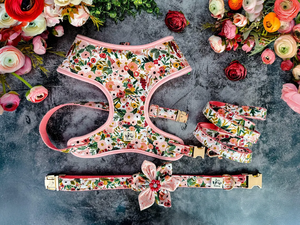 Personal isierte Vintage Flower <span class=keywords><strong>Dog</strong></span> Harness Atmungsaktive Luxus Simple Style Chinoiserie Floral <span class=keywords><strong>Dog</strong></span> Harness Weste - Product Image 4