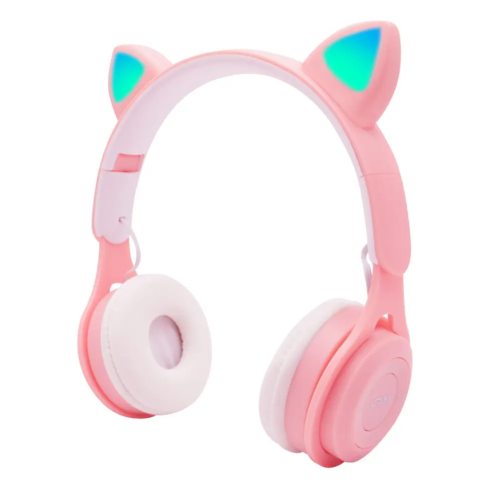 Auriculares inalámbricos de gato lindo Auriculares inalámbricos con micrófono Niños Niñas Auriculares de música estéreo Auriculares Regalo