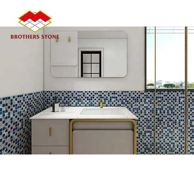 Mozaik fayans için yanardöner cam mozaikler yüzme havuzu mutfak ve banyo duvar resmi diy sanat mermer kiti elmas beyaz taş
