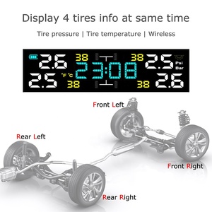 Monitor de presión de neumáticos inalámbrico TPMS universal, reloj de energía solar, pantalla LCD con 4 sensores externos - Product Image 4