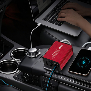 Inversor de coche portátil de 150W, adaptador de corriente de viaje compacto con cargador USB tipo C DC 12V a 110V AC para dispositivos de salida AC110V - Product Image 4