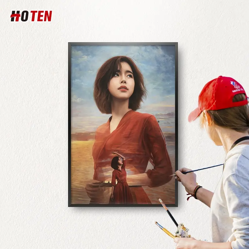 Lienzo hecho a medida, arte, retrato realista, pintura al óleo de la foto