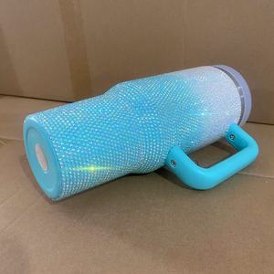 第2世代40オンスダイヤモンドアイスカップハンドル大容量40オンス真空魔法瓶ストローカップキャンプ用クラシックデザイン