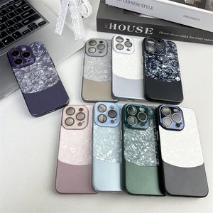 Lüks kadın tarzı deniz kabukları desen cam Lens filmi koruyucu kaplama PC Anti damla telefon iPhone için kılıf 16 13 14 ProMax 15 - Product Image 6