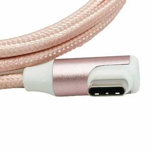 2M ángulo recto codo de 90 grados carga rápida USB C tipo C Cable aleación de aluminio trenzado Nylon Cable DE DATOS ordenadores impresora - Product Image 6