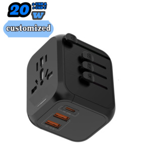 All-in-One Universal Travel <strong>Adapter</strong> C USA AC Electrical <strong>Plugs</strong> Sockets <strong>with</strong> 3 USB <strong>Multi</strong> Charger 20W <strong>Output</strong> Power for Charging Go - Product Image 1