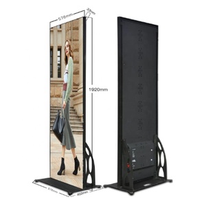 Su misura schermo multiplo in piedi pubblicità ultra sottile programmabile mobile portatile supporto da pavimento led video poster schermo - Product Image 2