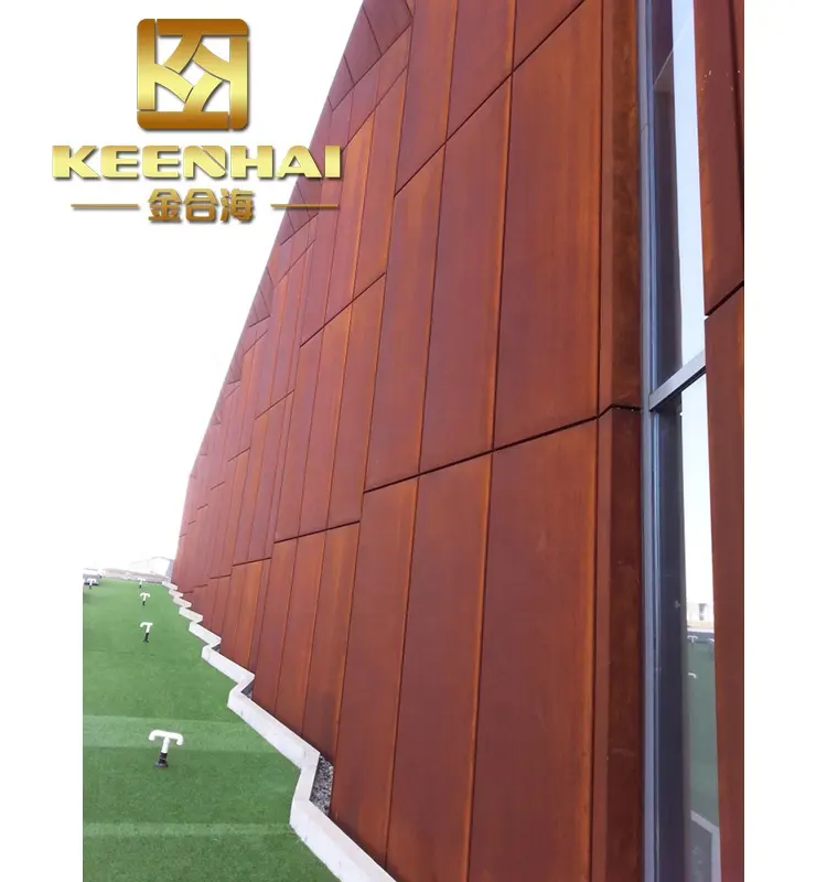 Corten-paneles de acero para construcción de fachadas, placa de material de revestimiento de acero