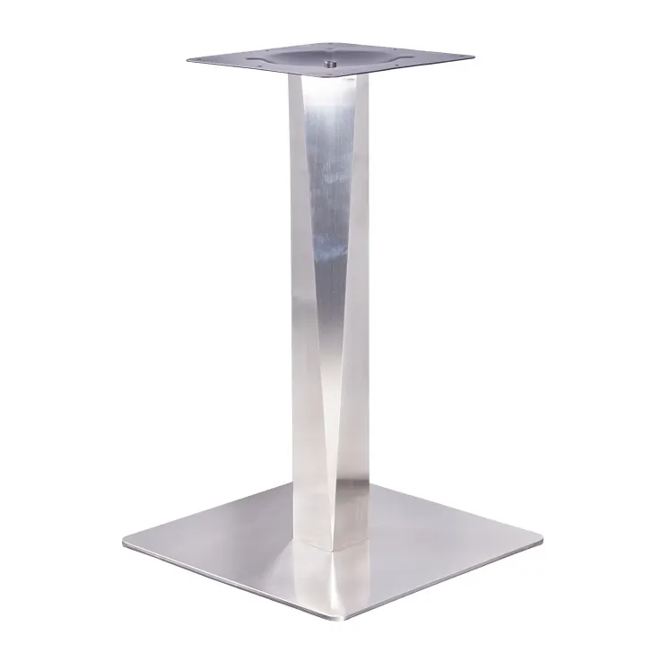 Base de vidro de mármore quadrada resistente para móveis industriais, base de mesa de jantar em aço inoxidável para restaurantes, café, metal, tulipa, manivela