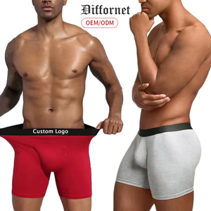Calzoncillos bóxer de algodón suave para hombre, gran oferta, ropa interior personalizada para hombre con logotipo, lencería masculina de pierna larga agradable a la piel - Product Image 6