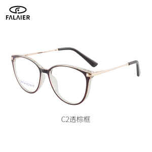 カスタマイズ可能なCat-Eye Round Glassesフレームブルーライト保護付きTR90素材プリントパターン近視用 - Product Image 6