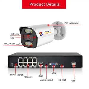 Nuovo sistema di telecamere CCTV 4MP IP POE NVR 8 canali in stile solare Kit di telecamere di sicurezza per la casa con applicazione interna e sensore CMOS - Product Image 2