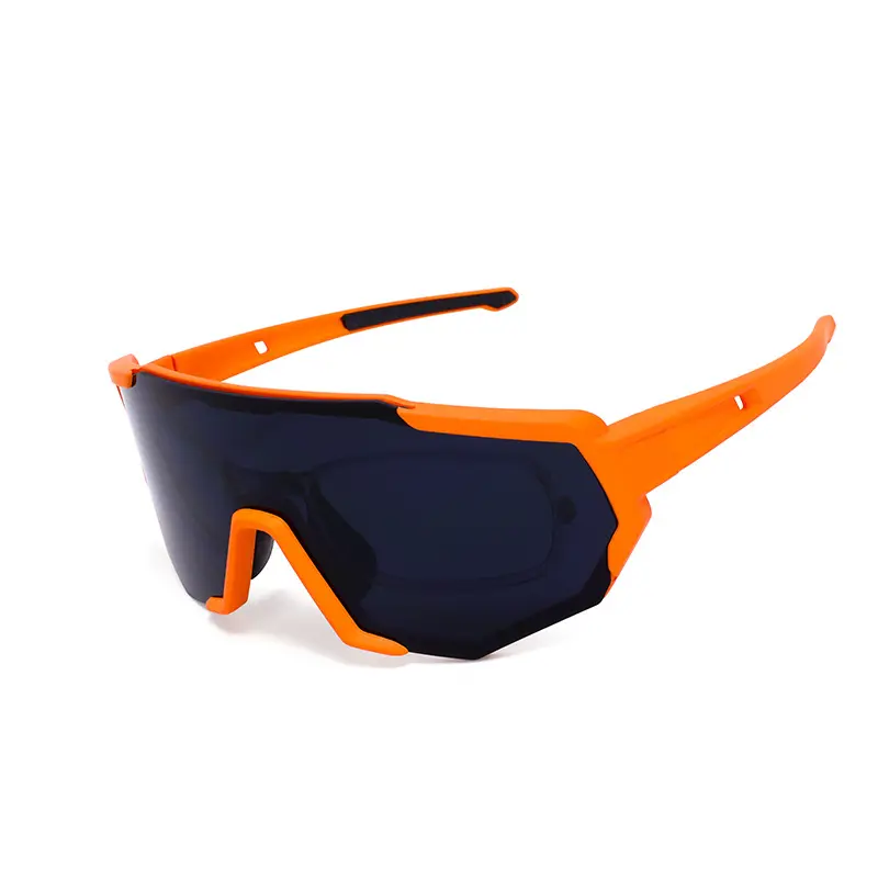 फैक्टरी गर्म बेच uv400 वयस्क की खेल राइडिंग चश्मा साइकल चलाना खेल सुरक्षात्मक नेत्र धूप का चश्मा के साथ रबर नाक पैड