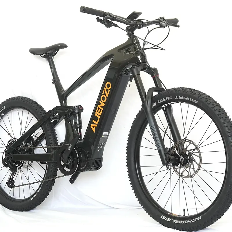 Mid Drive Motor Ebike 1000w europa batteria al litio 48V Electric Moutain Bike in fibra di carbonio Full Suspension OEM Logo Motor 1 anno