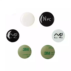 Toptan özel programlanabilir dijital sosyal medya 213 216 kayıp bulundu PVC epoksi yuvarlak RFID epoksi akıllı NFC dokunun etiketi anahtarlık - Product Image 3