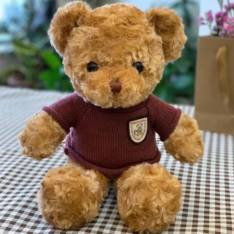 Burgundy Lemon Blossom Brown Bear