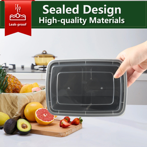 Microawave Reutilizable 3 Compartimentos Contenedores de preparación de comidas Inyección multifuncional PP Contenedor de almacenamiento de alimentos rectangular - Product Image 6
