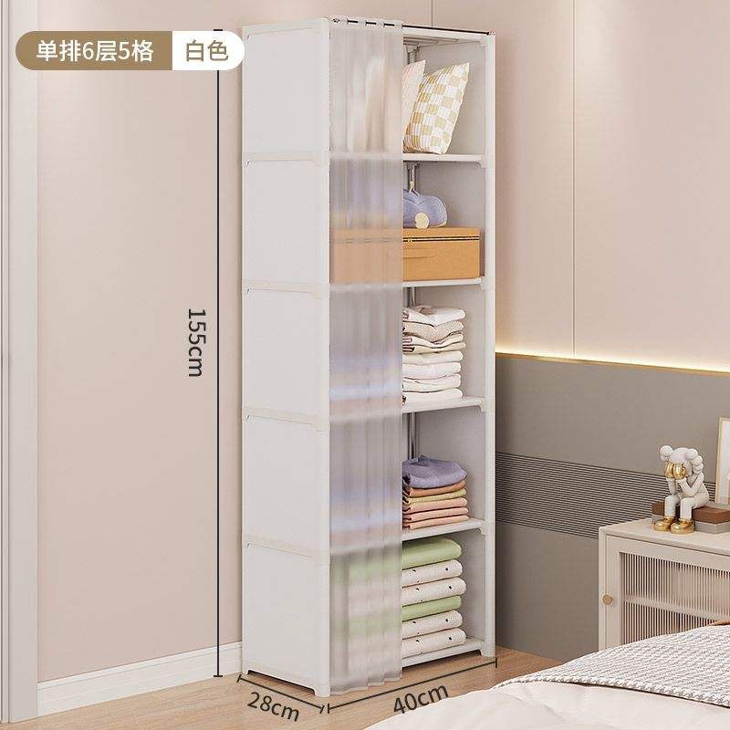 รุ่นราคาประหยัด - ตู้สีขาวแบบหกชั้นแถวเดี่ยว