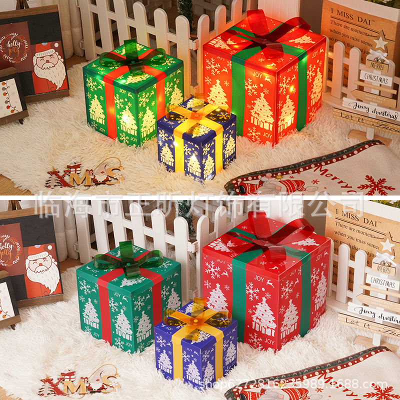 Caja de regalo de PVC para árbol de Navidad.