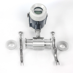 Caudalímetro de turbina de conexión de abrazadera OEM 4-20mA RS485 DN5 DN20 con salida de pulso para aceite de coco 3/4 ''rosca y acoplamiento de leche