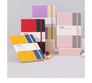 Venta al por mayor A5 Retro Notebook con cubierta de logotipo personalizado de alta apariencia Oficina Hardshell Color-Matching Bloc de notas promocional - Product Image 5