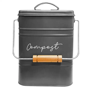 Fabrika marka yeni dikdörtgen Compostable gıda hurda Bin dikdörtgen Metal kompost Bin ile karbon filtre kapak ve ahşap kolu - Product Image 3