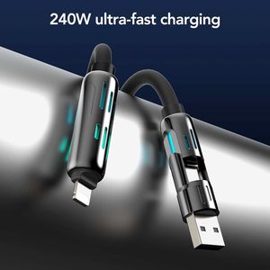 4-in-1 silikon hızlı şarj kablosu araba projeksiyon ekranı Apple 15 için Huawei Xiaomi tip-c USB kablosu - Product Image 4