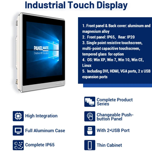 Pantalla táctil capacitiva USB, monitor LCD de 17 pulgadas Full HD, VGA, entrada de USB, resistente al agua, IP65, pantalla táctil industrial - Product Image 4