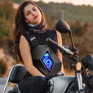 Mochila LED para motocicleta Diseño de ojo del diablo Carcasa dura Impermeable Poliéster Cremallera PC DIY Pantalla LED programable - Product Image 6