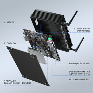 Mini PC industrial con Wifi5 BT4.2 Pantalla triple Sin ventilador Intel Core I5 I7 6 COM Computadora integrada en stock - Product Image 6