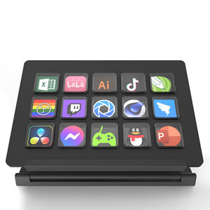 แป้นพิมพ์สำหรับสตรีมพร้อมปุ่ม LCD ปรับแต่งได้15ปุ่ม - Product Image 2