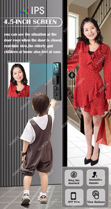 Impronta del viso con impronta palmare Tuya Wifi Smart elettronica blocco porta App con chiave Video citofono serratura a distanza serratura sicura mortasa - Product Image 5