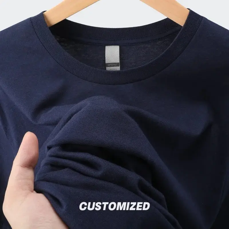 Camiseta de algodão 220G Pima excelente material preço barato design personalizado camiseta lisa masculina