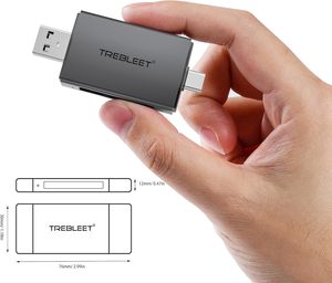 CFexpress b型读卡器，USB 3.2 10gbps至900mb/s速度2合1 USB C & USB A端口，用于CFE b型相机卡适配器 - Product Image 2