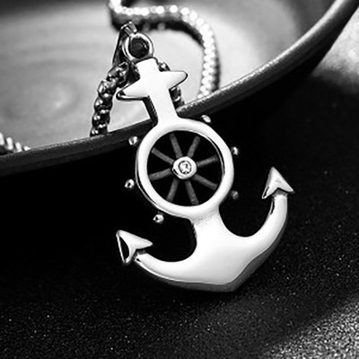 Gouvernail de roue d'ancre en argent