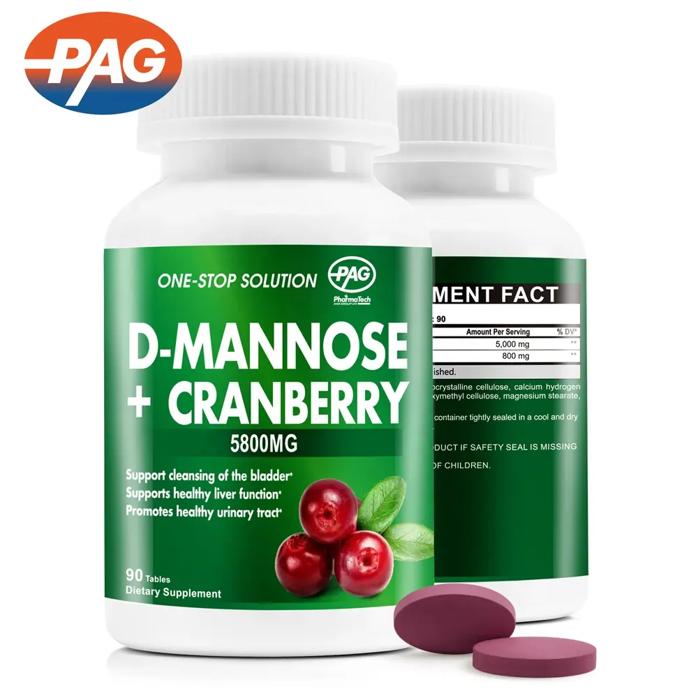 Probióticos con suplemento de Cranberry D para mujeres, pastillas de manosa saludable para el trazo urinario, soporte para Extracto de Cranberry