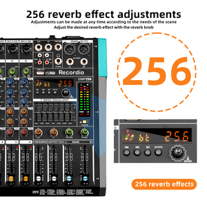 GAX-PA6 <strong>6</strong>-Channel Blueteeth Studio <strong>Audio</strong> Mixer DJ Sound Controller <strong>Interface</strong> USB Drive for PC Recording <strong>Input</strong> XLR Micr Jack - Product Image 5