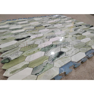 Custom Home Decoration Luxury Stone Kitchen Bathroom Mosaic Wall Floor Tile Jade Green <strong>Marble</strong>