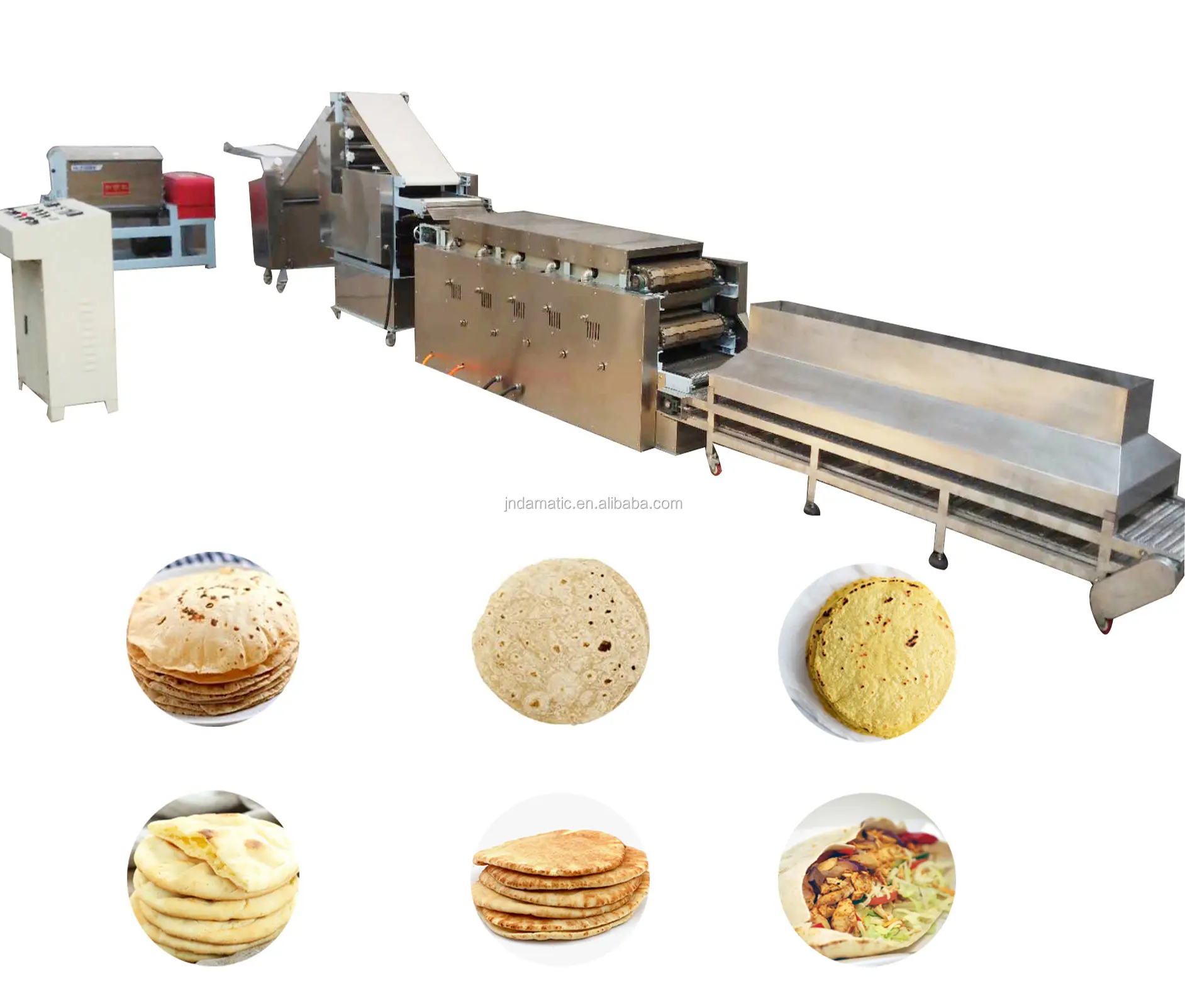 Máquina automática de línea de producción de pan de Tortilla para pan árabe Base de pizza Tortilla que hace máquina de pan de pita comercial de Corea