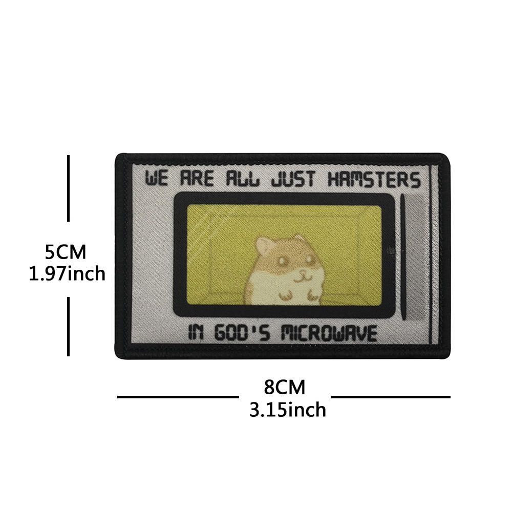 Y00107-1 printed microwave oven with a hamster (gray-green)