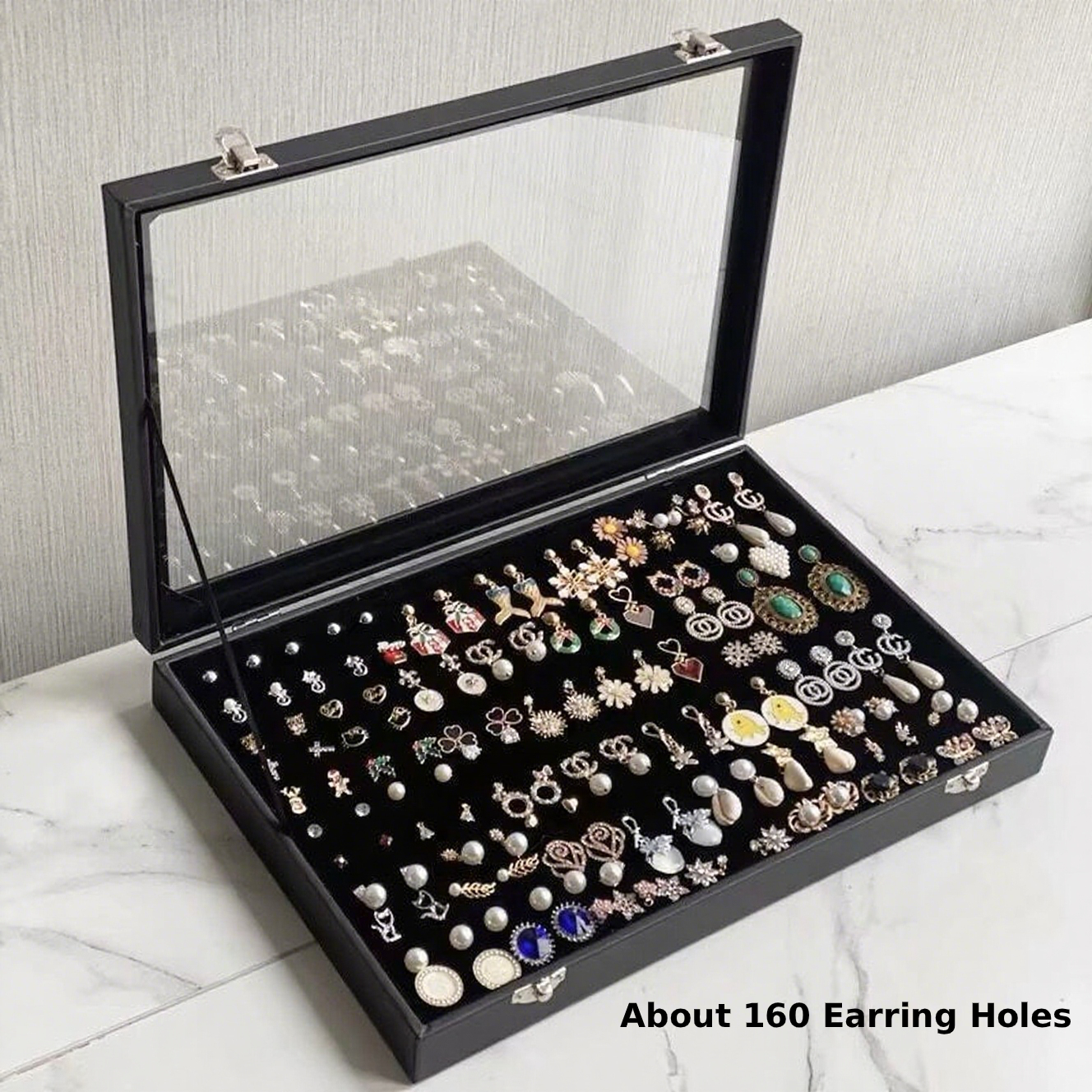 Noir (160 boucles d'oreilles)