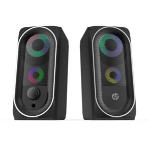 HP-Altavoces estéreo de 6W con cable USB 2,0 para ordenador, con mando de control de volumen e iluminación de 3,5mm AUX RGB, originales, USB - Product Image 1