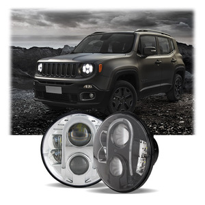 Otomatik Offroad lamba 7 inç yuvarlak Led far 80W yüksek/düşük ışın ile üç renk park lambası Wrangler için - Product Image 6