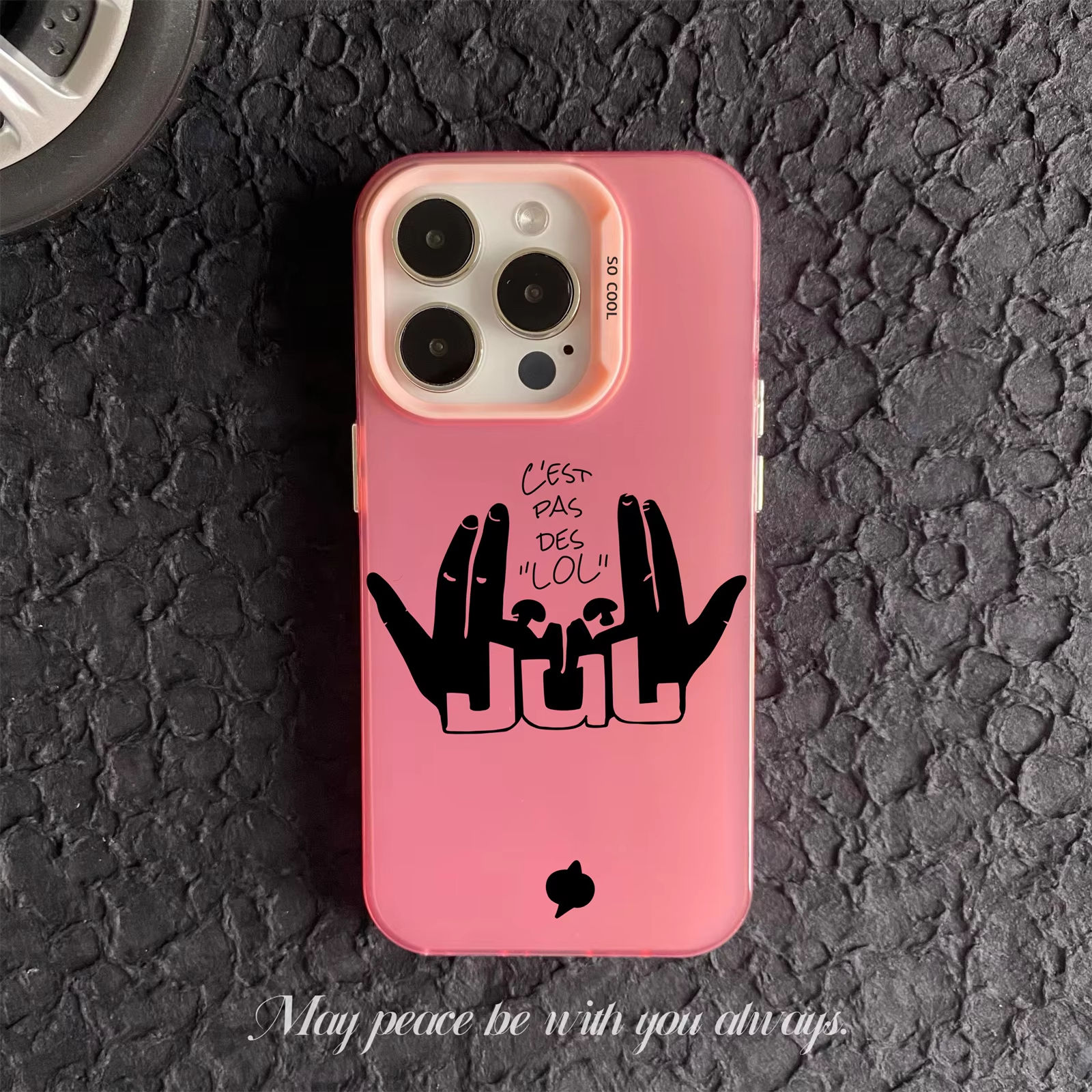 Carcasa plateada colorida - rosa - gesto lbv219