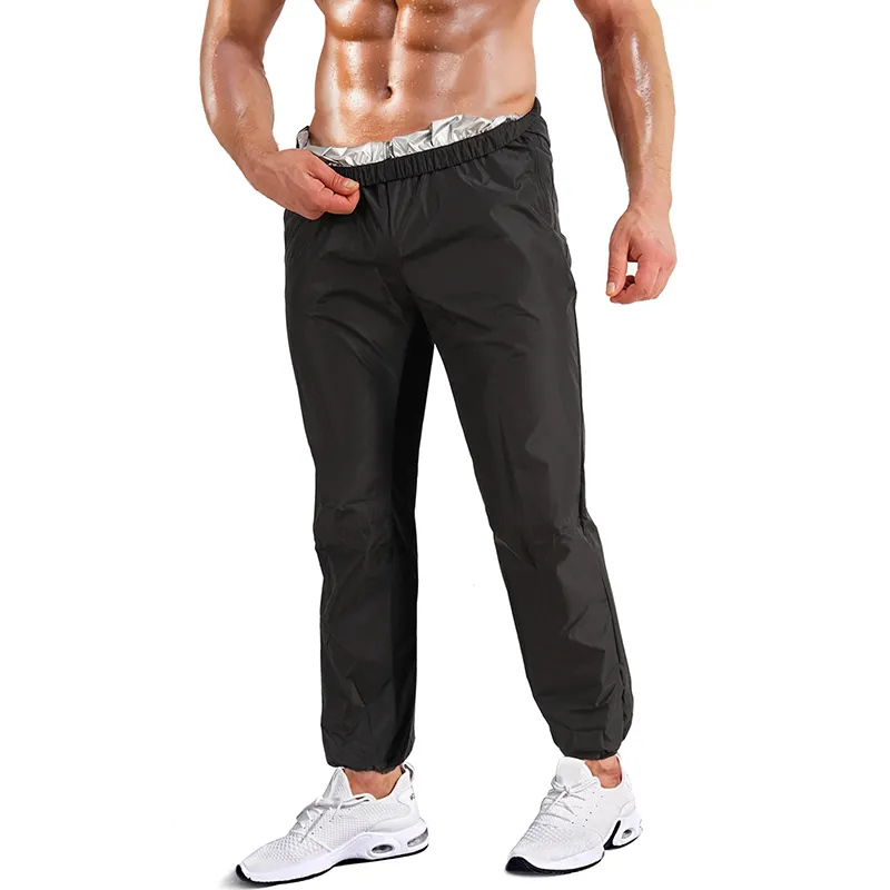 Wholesale Men Slimming Pants High Waist PU Coating Workout Hot Sweat Sauna Pants for Running