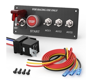 DC 12V 30A Druckknopf Zünd schalter 5 in 1 Rennwagen Zünd schalter Panel Push Start Zünd satz für PKW - Product Image 1