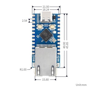 Scheda di sviluppo del microcontrollore Raspberry Pi RP2040-ETH modulo porta di rete Rj45 basato sul processore Dual Core RP2040 ufficiale