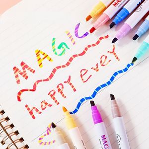 Marcador creativo para estudiantes, resaltador mágico de doble punta que cambia de color con 6/12 colores, recién llegado - Product Image 4